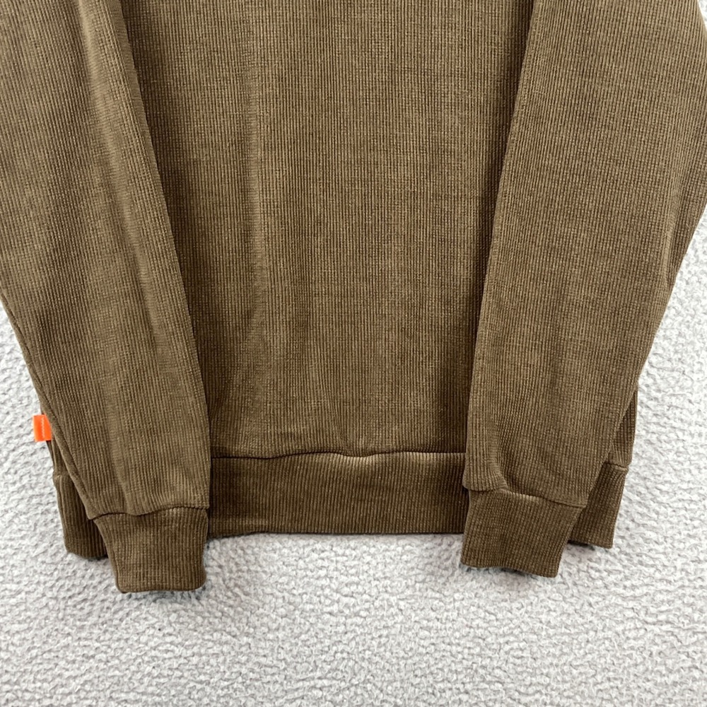 Negative Space Mens Small Olive Brown Ribbed Corduroy Crewneck Sweatshirt NWT - Picture 6 of 10